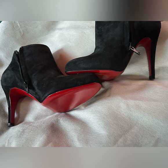Christian Louboutin Shoes - Christian Louboutin Black Suede Ankle Booties